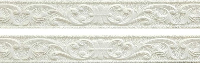 Glavatrix Flexible Foam Molding Trim, 181" x 3.1" Peel and Stick Crown Molding Wallpaper Border Self Adhesive 3D Wall Edging Lines Trim for Wall Edge, Ceilings, Countertops Home Decor (White) - Image 1